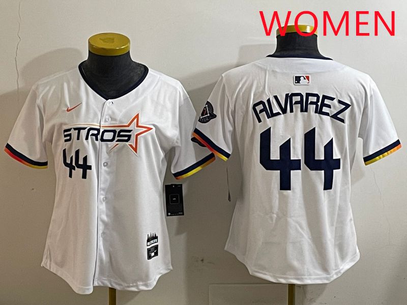 Women Houston Astros #44 Alvarez White three generations Joint Name Nike 2025 MLB Jersey style 4